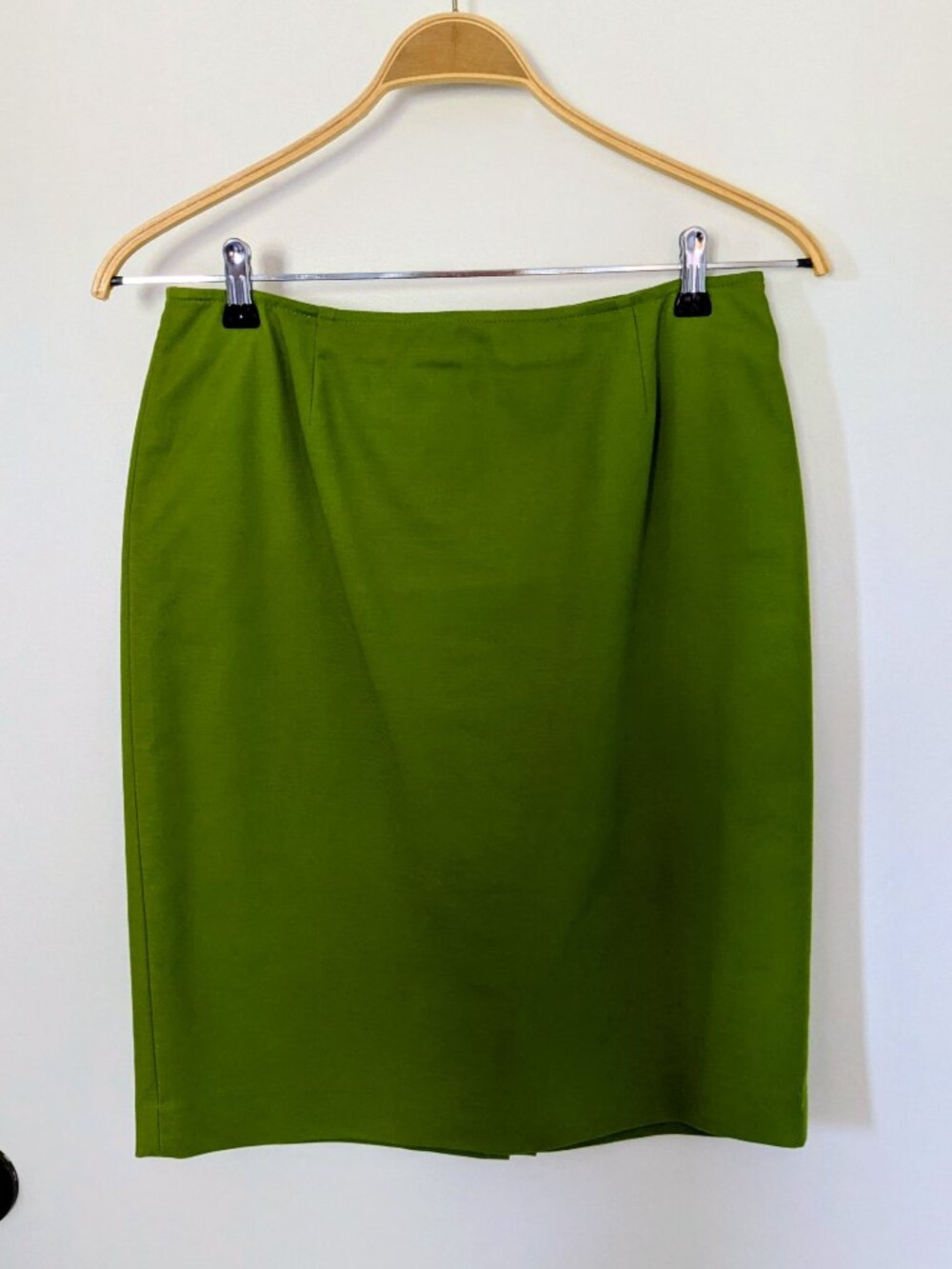 Sz 8 Vintage Jones New York Spring Green Stretch Cotton Poplin Pencil Skirt